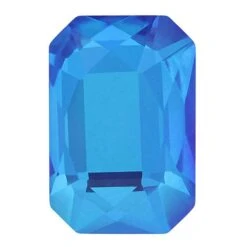 Bling! 2602 Emerald Cut Flatback Azure MI 6x4mm