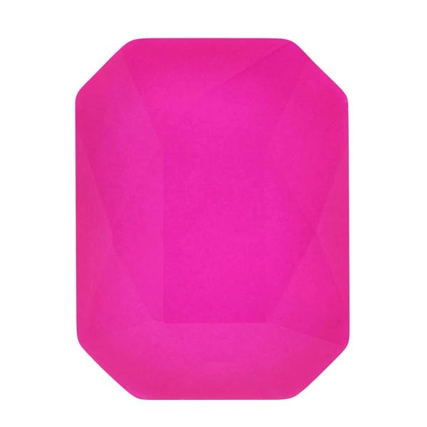 Bling! 2602 Emerald Cut Flatback Electric Rose 8x6mm