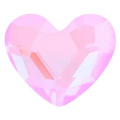 Bling! 2808 Heart Flat Back Bubblegum MI 6x5mm