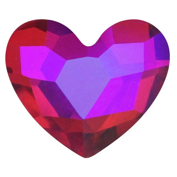 Bling! 2808 Heart Flat Back Lt. Siam AB 6x5.5mm