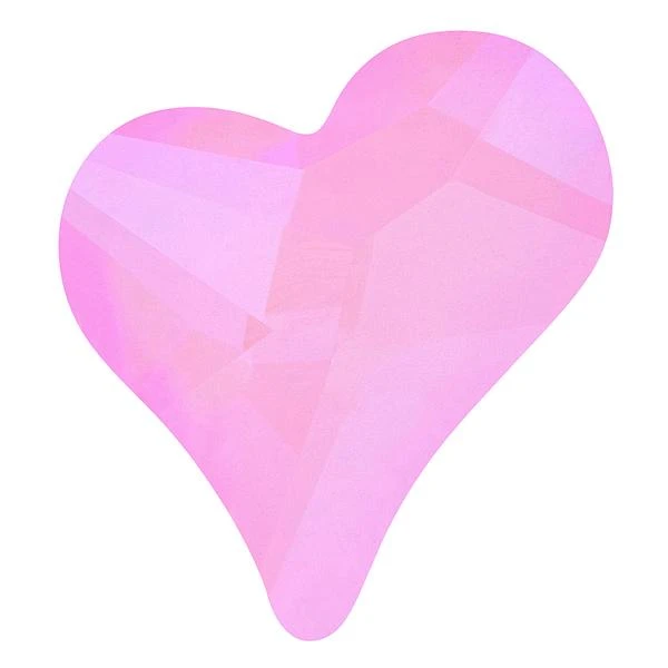 Bling! 2809 Fancy Heart Flat Back Bubblegum MI 7x6mm