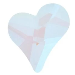 Bling! 2809 Fancy Heart Flat Back White MI 7x6mm