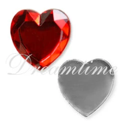Acrylic (Plexiglas) Flatback Rhinestones Heart Shaped 18mm