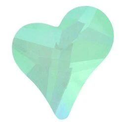 Bling! 2809 Fancy Heart Flat Back Forest MI 7x6mm