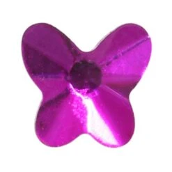 Spark Butterfly Flat Back Fuschia 6x5.5mm