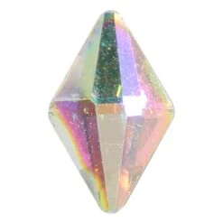 Spark Diamond Shaped Flat Back Crystal AB 8x5mm
