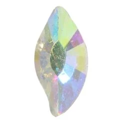 Spark Diamond Leaf Flat Back Crystal AB 8x4mm