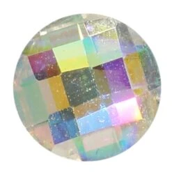 Spark Chessboard Circle Flat Back Crystal AB 6mm
