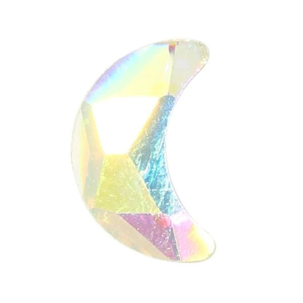 Spark Moon Flat Back Crystal AB 8x5mm