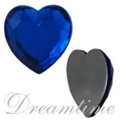 Acrylic (Plexiglas) Flatback Rhinestones Heart Shaped 15mm