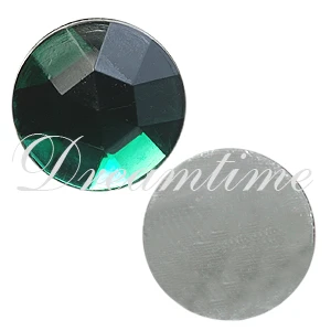 Acrylic (Plexiglas) Flatback Rhinestones Round Faceted Ss48 Emerald