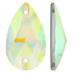Bling! 3230 Crystal Pear Shape Faceted Sew On, Crystal AB 18x10.5mm
