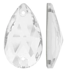 Bling! 3230 Crystal Pear Shape Faceted Sew On, Crystal 28x17mm